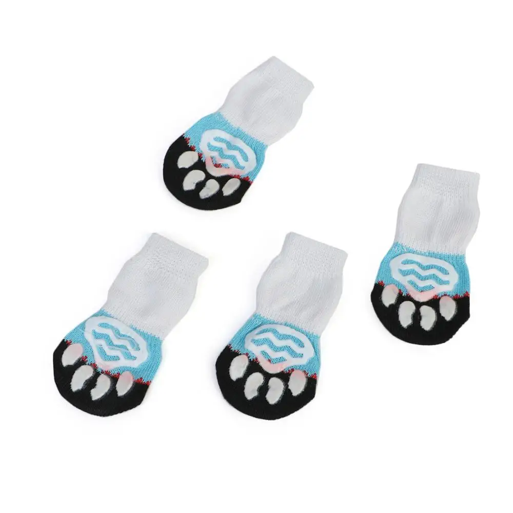 4Pcs Cute Pet Dog Socks with Print Anti-Slip Cats Puppy Shoes Paw Protector Products for Small Breeds Spitz York Dogs Chihuahua - Image 6