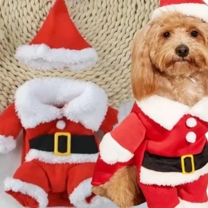 Cute Dog Santa Claus Outfit Christmas Costume For Small Dogs Cats Christmas Pet Clothes Santa Claus Dog Costume Party Supplies