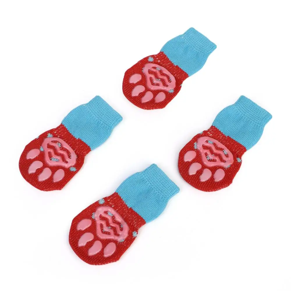 4Pcs Cute Pet Dog Socks with Print Anti-Slip Cats Puppy Shoes Paw Protector Products for Small Breeds Spitz York Dogs Chihuahua - Image 5